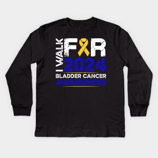 Bladder Cancer Awareness Walk 2024 Kids Long Sleeve T-Shirt